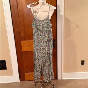 Anthropologie Floral Sundress in Blue, Green, Red